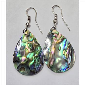 No Reserve Natural Abalone Shell Earrings