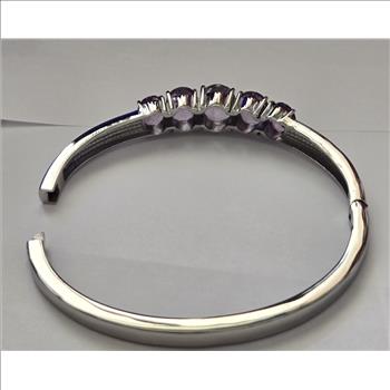 No Reserve Natural Amethyst Bangle Bracelet