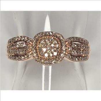 No Reserve .34 ct Natural Champagne Diamond Ring Size 10