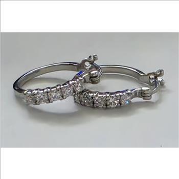 No Reserve Simulatedf Diamond Hoop Earrings