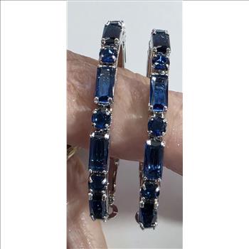 No Reserve Sapphire Hoop Earrings
