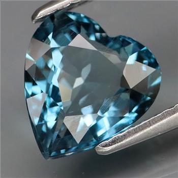 No Reserve VVS Natural London Blue Topaz Heart Cut Loose Gemstone