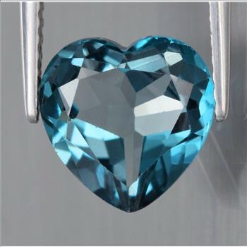 No Reserve VVS Natural London Blue Topaz Heart Cut Loose Gemstone