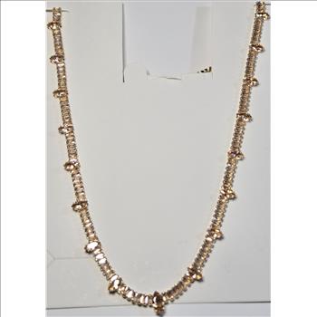 No Reserve Simulated Champagne Diamond Tennis Necklace