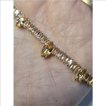 No Reserve Simulated Champagne Diamond Tennis Necklace