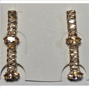 No Reserve .Simulated Champagne Diamond Earrings