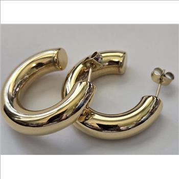 No Reserve 18k Yellow Gold /316L Stainless Steel Earrings