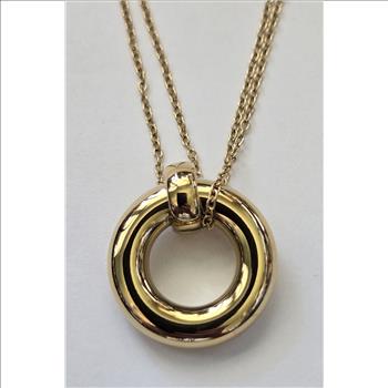 No Reserve 18k Yellow Gold /316L Stainless Steel Pendant & Chain Necklace