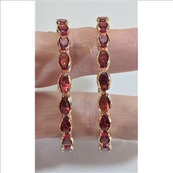No Reserve Ruby Hoop Earrings
