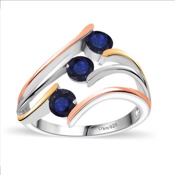 No Reserve Natural Sapphire Tri Color Ring Size 6 