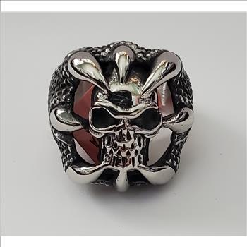 No Reserve 316L Stainless Steel Skull Claws Ring