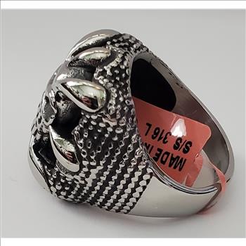No Reserve 316L Stainless Steel Skull Claws Ring