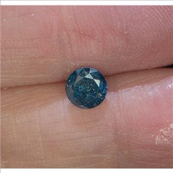 No Reserve .75 ct Natural Blue Diamond Round  Cut Loose Gemstone