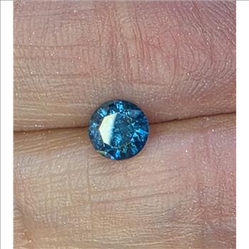 No Reserve .67 ct Natural Blue Diamond Round  Cut Loose Gemstone
