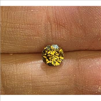No Reserve .62 ct Natural Champagne Diamond Round  Cut Loose Gemstone