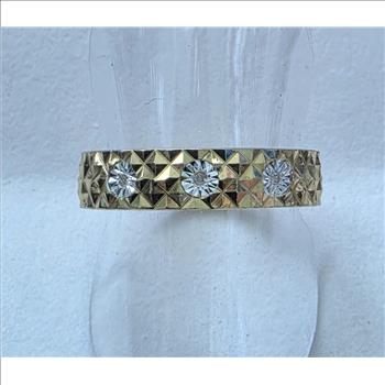 No Reserve Natural DIamond 3 Stone Ring Size 8
