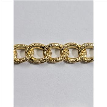 No Reserve Natural Diamond Curb Bracelet YG