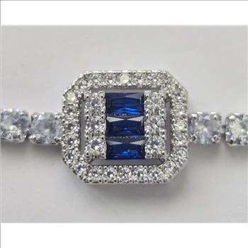 No Reserve Sapphire & Zircon Tennis Bracelet