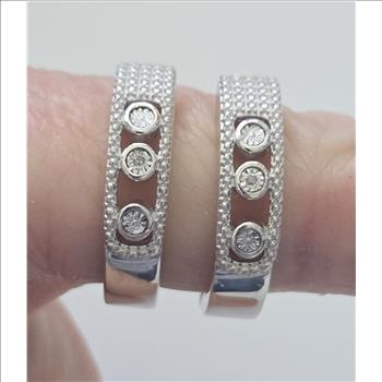 No Reserve Natural Diamond Hoop Earrings