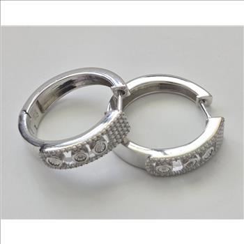 No Reserve Natural Diamond Hoop Earrings