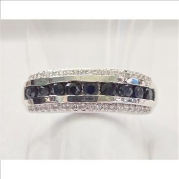 No Reserve Natural Sapphire & Zircon Ring Size 5
