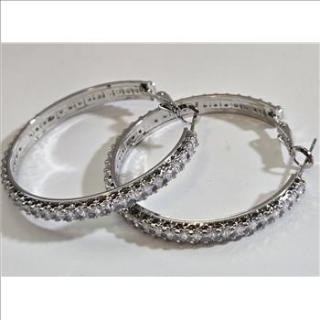 No Reserve Siamulated Diamond Hoop Earrings