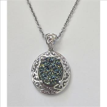 No Reserve Druzy Pendant & Chain Necklace