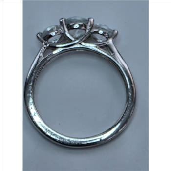 No Reserve Simulated Diamond 3 Stone Ring Size 6