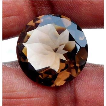 No Reserve VVS 1.34 ct Natural Smoky Quartz Round Cut Loose Gemstone