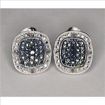 No Reserve Natural Blue Diamond Earrings