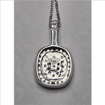 No Reserve Natural Blue Diamond Pendant & Chain Necklace