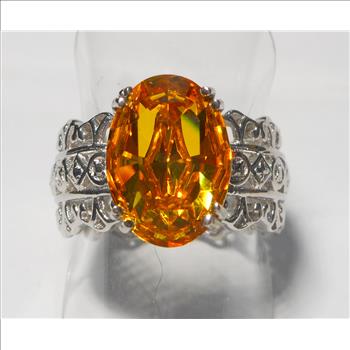 No Reserve Genuine Swarovski Citrine Color Crystal Ring