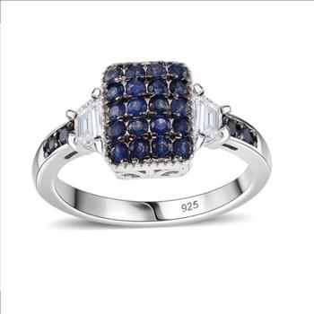 No Reserve Natural Sapphire & Zircon Ring Size 10