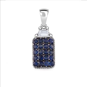 No Reserve Natural Sapphire & Zircon Pendant