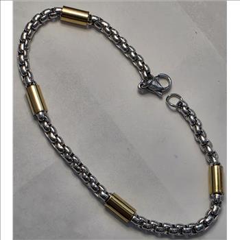 No Reserve 316L Stainless Steel Two Tone Bracelet 