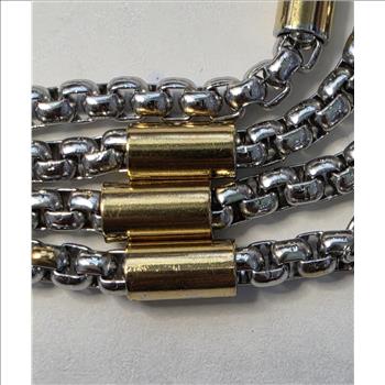 No Reserve 316L Stainless Steel Two Tone Bracelet 
