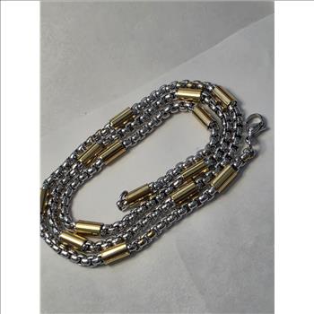 No Reserve 316L Stainless Steel Two Tone Necklace