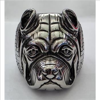No Reserve 316L Stainless Steel Bulldog Ring Size 10