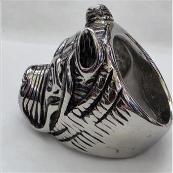 No Reserve 316L Stainless Steel Bulldog Ring Size 10