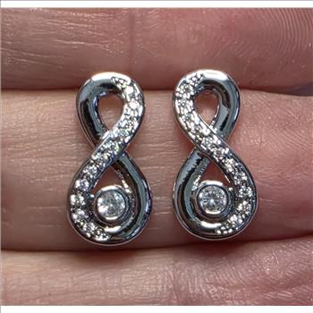No Reserve Simulated Diamond Infinity Earrings