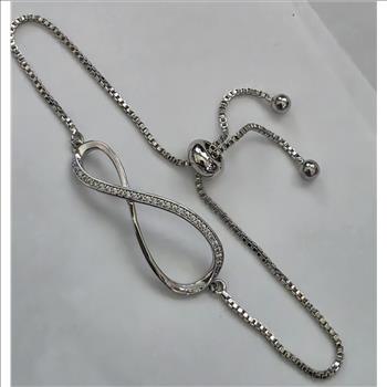 No Reserve Simulated Diamond Infinity Bracelet