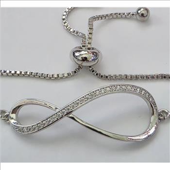 No Reserve Simulated Diamond Infinity Bracelet
