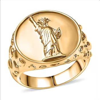 No Reserve Stainless Steel Statue Of Liberty Ring  Size 11