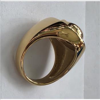 No Reserve Stainless Steel Simulated Diamond Skull Ring Size 6