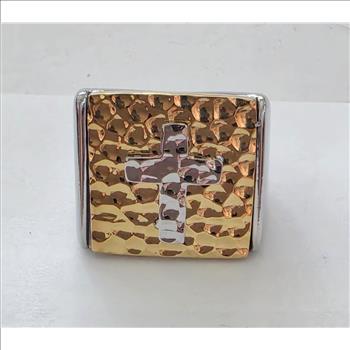 No Reserve Stainless Steel Cross Ring Size 9