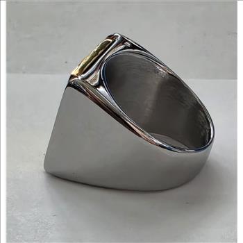 No Reserve Stainless Steel Cross Ring Size 9