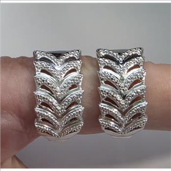 No Reserve Natural Diamond Hoop Earrings