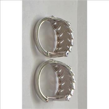 No Reserve Natural Diamond Hoop Earrings