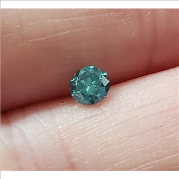 No Reserve .20 ct Natural Blue Diamond Round Cut Loose Gemstone