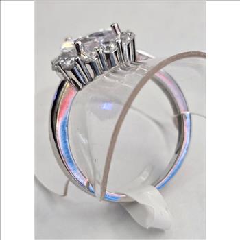 No Reserve  Simulated Pear Diamond Ring Size 10